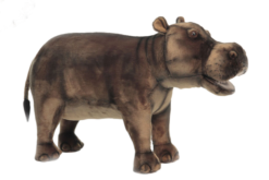 Mooie XL Bruingrijze Nijlpaard poef  80 cm kopen