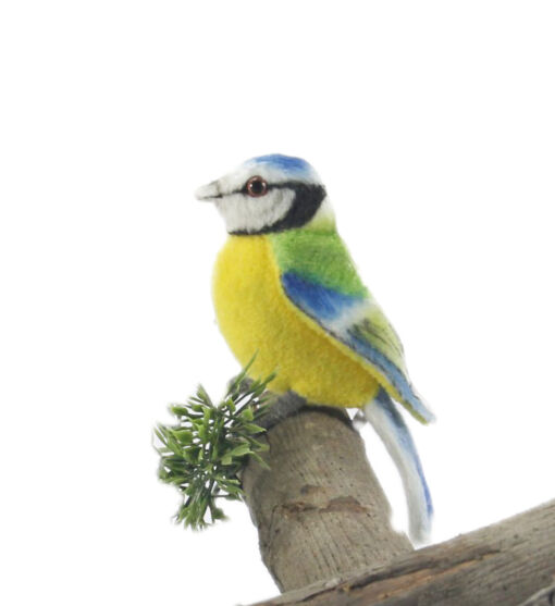 Mooie Pimpelmees Geel / Groen / Blauw knuffel vogel 10 cm kopen
