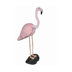 Mooie XL Roze Flamingo roze met rots decoratie vogel 80 cm kopen