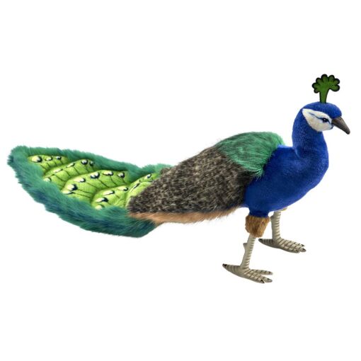 Mooie Blauwgroene Pauw decoratie vogel 26 cm kopen