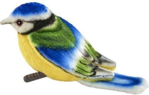 Mooie Pimpelmees Geel / Groen / Blauw knuffel vogel 10 cm kopen