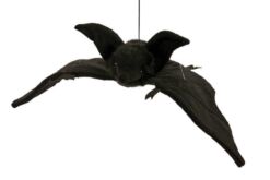 Mooie zwarte vleermuis hangend knuffel 37 cm kopen