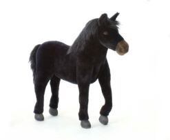 Mooie Zwarte Wild paard knuffel  36 cm kopen