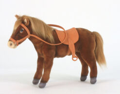 Mooie Bruin Paard met zadel knuffel  37 cm kopen
