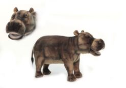 Mooie XL Bruingrijze Nijlpaard poef  80 cm kopen