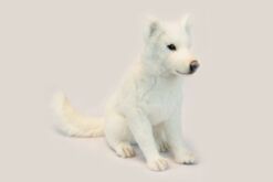 Mooie Zwarte Hokkaido hond zittend knuffel  60 cm kopen