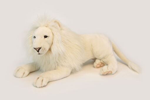 Mooie XL Witte Witte leeuw mannetje knuffel  65 cm kopen