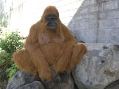 Mooie XL Roodbruine Orang-oetan volwassen mama decoratie  85 cm kopen
