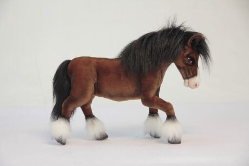 Mooie Bruine Clydesdale paard knuffel  50 cm kopen