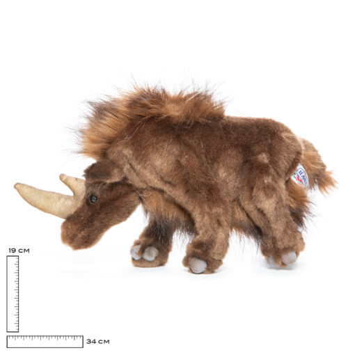 Mooie Bruine Wolharige neushoorn knuffel  34 cm kopen