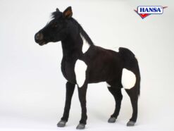 Mooie XL Zwarte Shetland pony zwart-wit decoratie  106 cm kopen