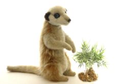 Mooie Beige Meerkat zittend knuffel  26 cm kopen