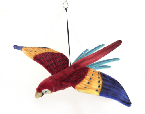 Mooie Papegaai Geelvleugelara  vliegend decoratie vogel 75 cm kopen