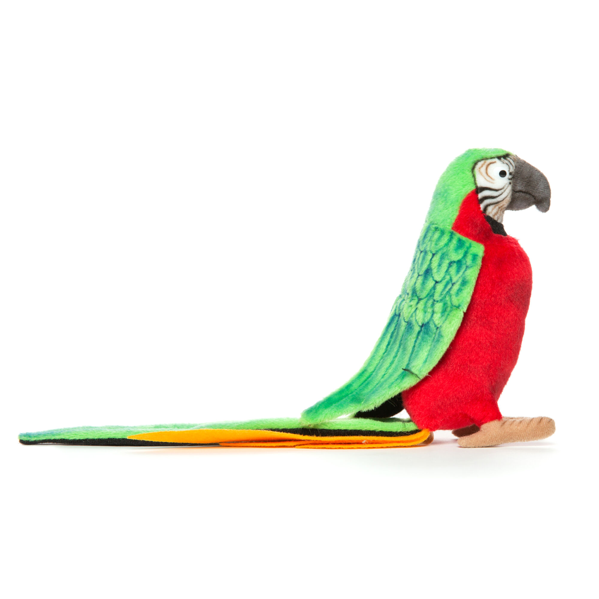 Groene Papegaai rood lijf knuffel 37 cm levensechte pluche dieren Hansa Creation Benelux
