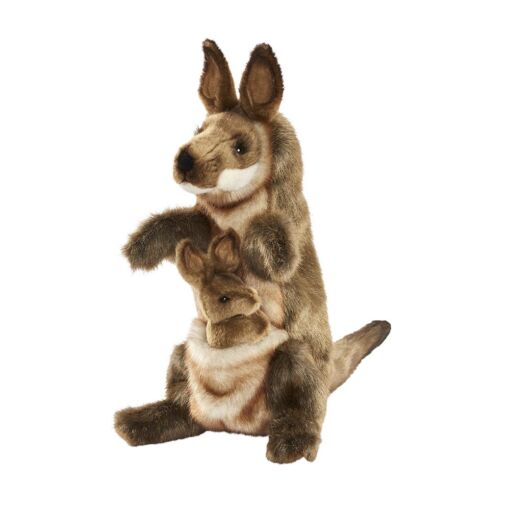 Mooie Bruine Kanga handpop knuffel kangoeroe 29 cm kopen