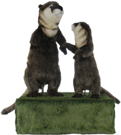 Mooie Animatronic 2 Staande Otters op Box kopen